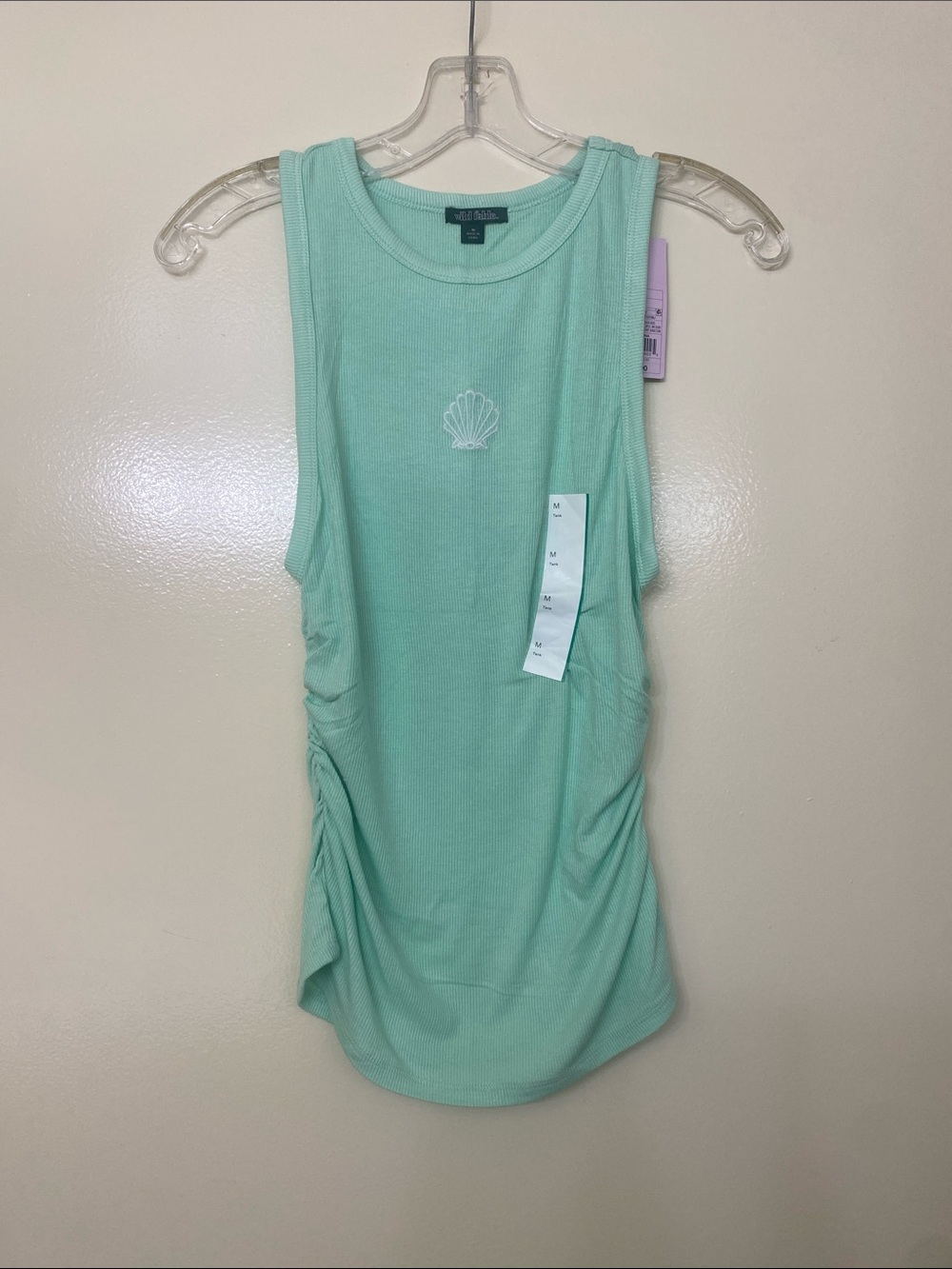 wild fable Light Green Shell Ruched Tank Top - Picture 2 of 5